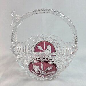 Vintage Byrdes Collection The Riley by Hofbauer Lead Crystal Basket Germany